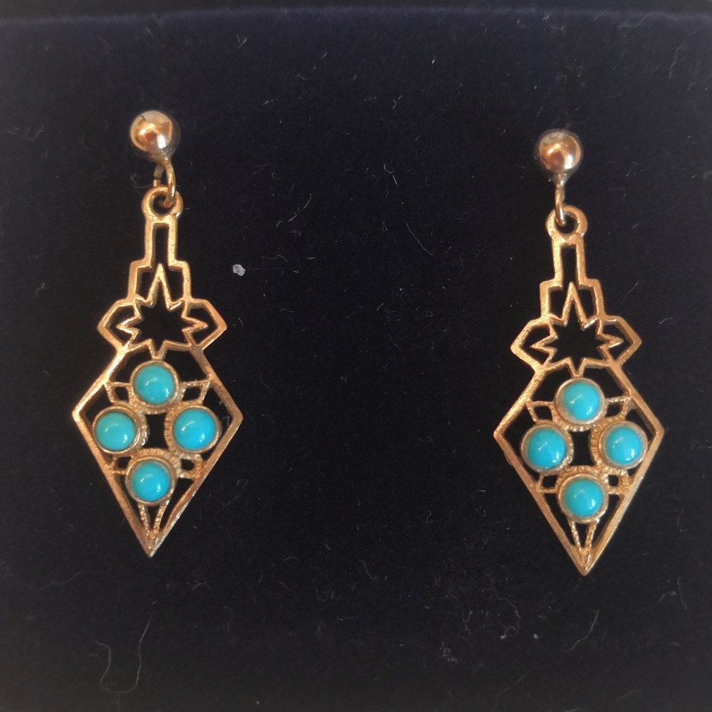 Antique 9K Tourquoise Earrings